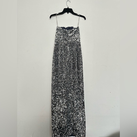 LOLA Glamorous Strapless Silver Sequin Dress - Picture 6 of 6